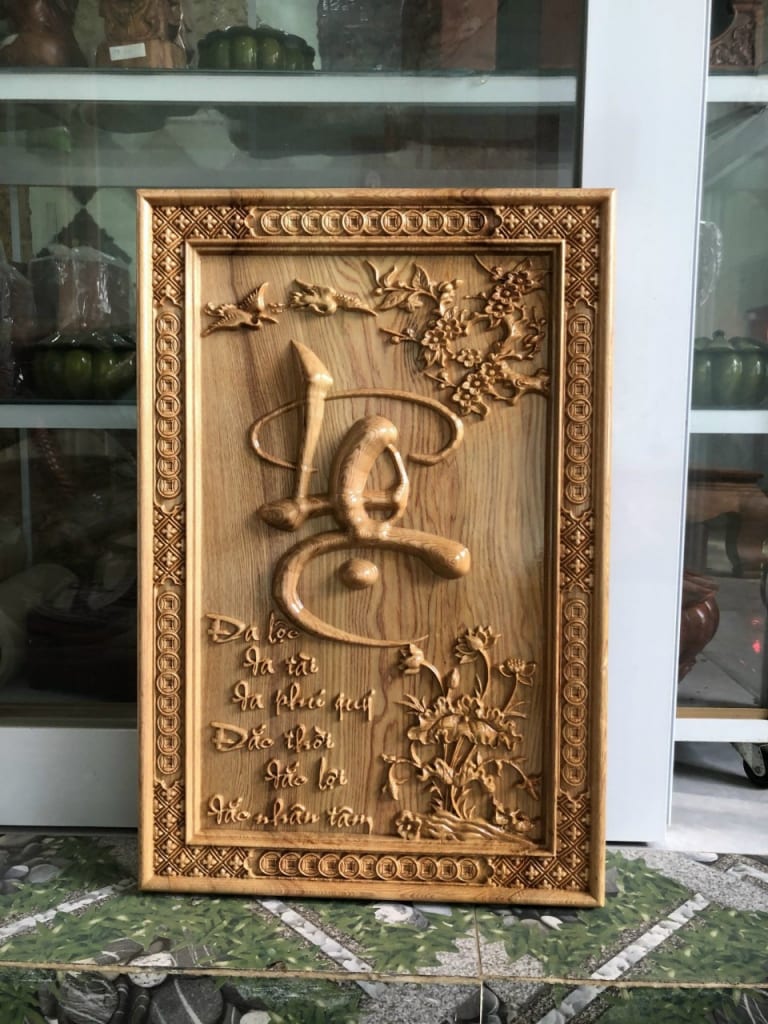 Tranh gỗ CNC khắc chữ Lộc